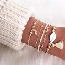 Load image into Gallery viewer, Boho Rose Map Bracelets &amp; Bangles for Women Bohemian Round Beaded Charm Bracelet Set Fashion Multilayer Accessories 2019 Bijoux