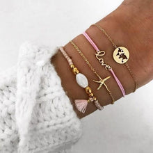 Load image into Gallery viewer, Boho Rose Map Bracelets &amp; Bangles for Women Bohemian Round Beaded Charm Bracelet Set Fashion Multilayer Accessories 2019 Bijoux